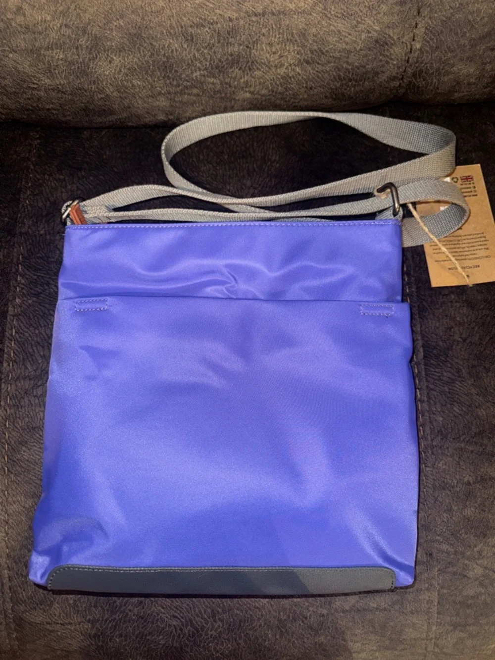 ORI LONDON Kensington B Recycled Nylon Crossbody in Simple Purple NWT - Picture 6 of 11
